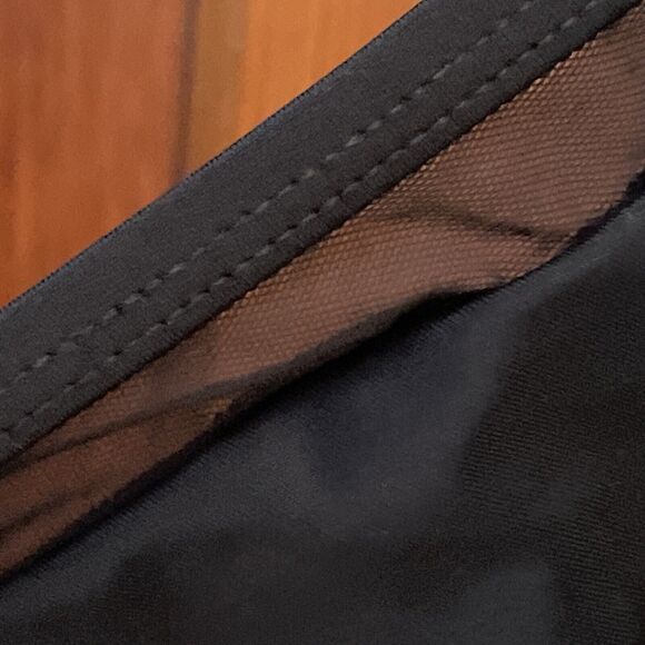 Cupshe Swimsuit Women's 3X Black One Piece Striped Beachy NWT Mesh Accent - Picture 2 of 10